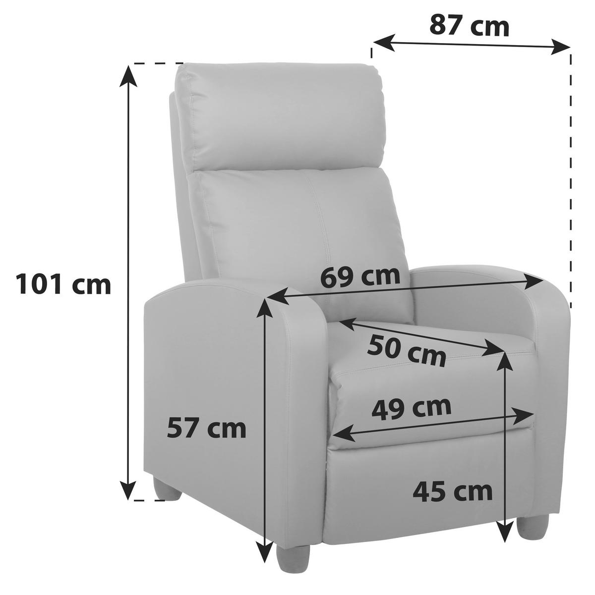 Fotelja S Relaks Mehanizmom Parka - siva/crna, Moderno, tekstil (69/75-100,5/87-157cm)