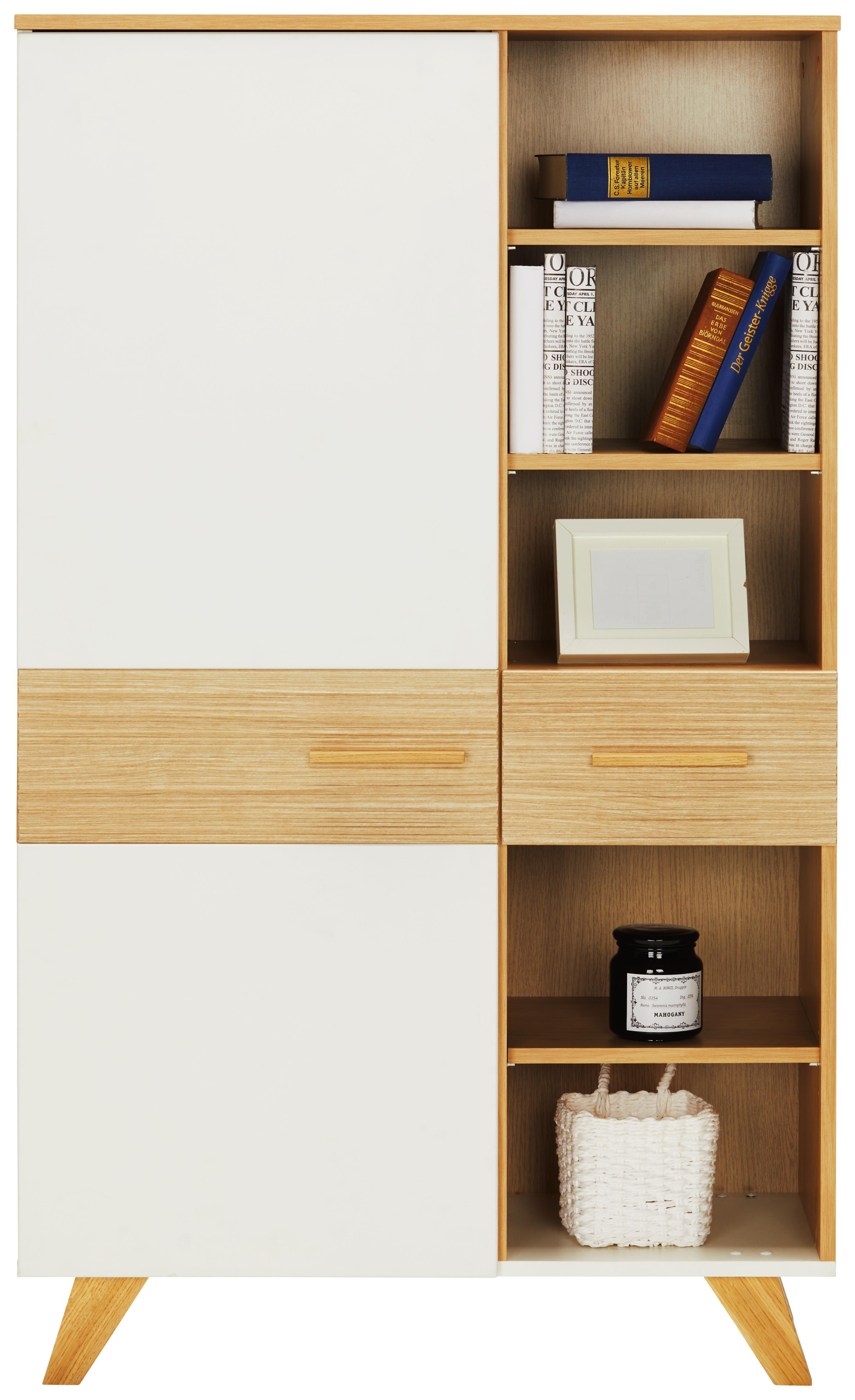 Highboard in Weiß/Eichefarben - Eichefarben/Weiß, LIFESTYLE, Holz/Holzwerkstoff (85/143/40cm) - Mömax modern living