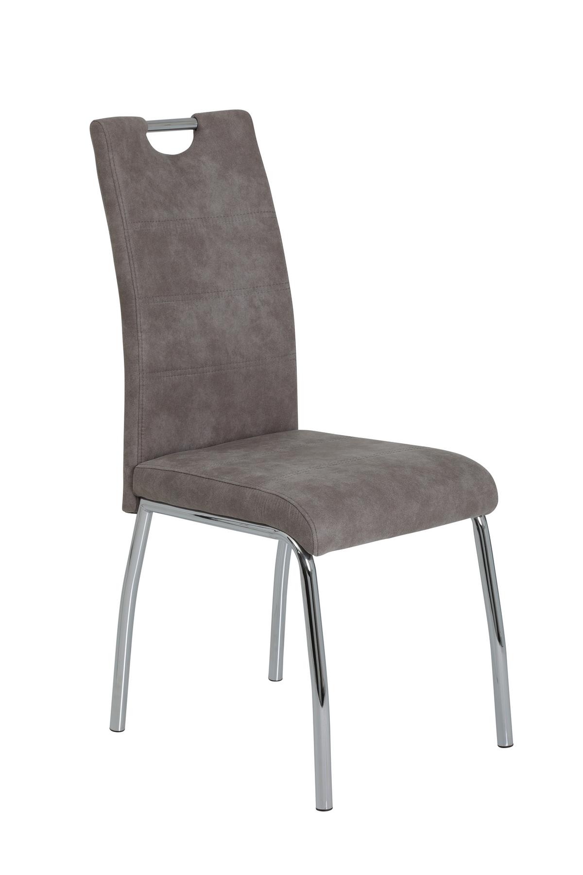 STUHL-SET SUSI II S 4ER-SET - Chromfarben/Grau, MODERN, Textil/Metall (44/98/61cm) - MID.YOU