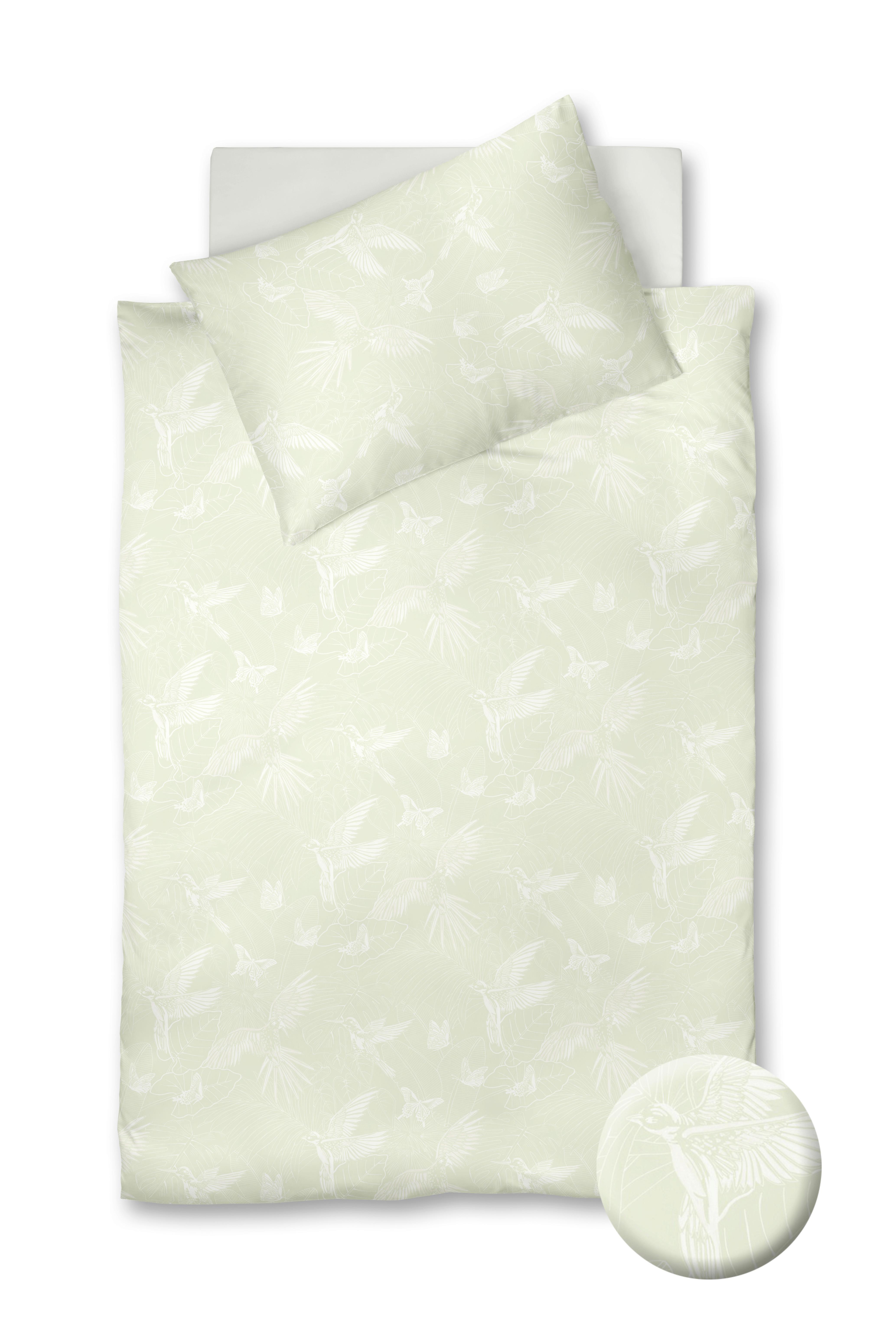 Ágyneműhuzat-garnitúra Vegan Vegan 2443/12 - világoszöld/fehér, textil (140/200cm)