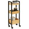 RULLVAGN ANNI -BASED/SB- - svart/naturfärgad, Modern, plast/naturmaterial (28,5/79/19cm) - Based