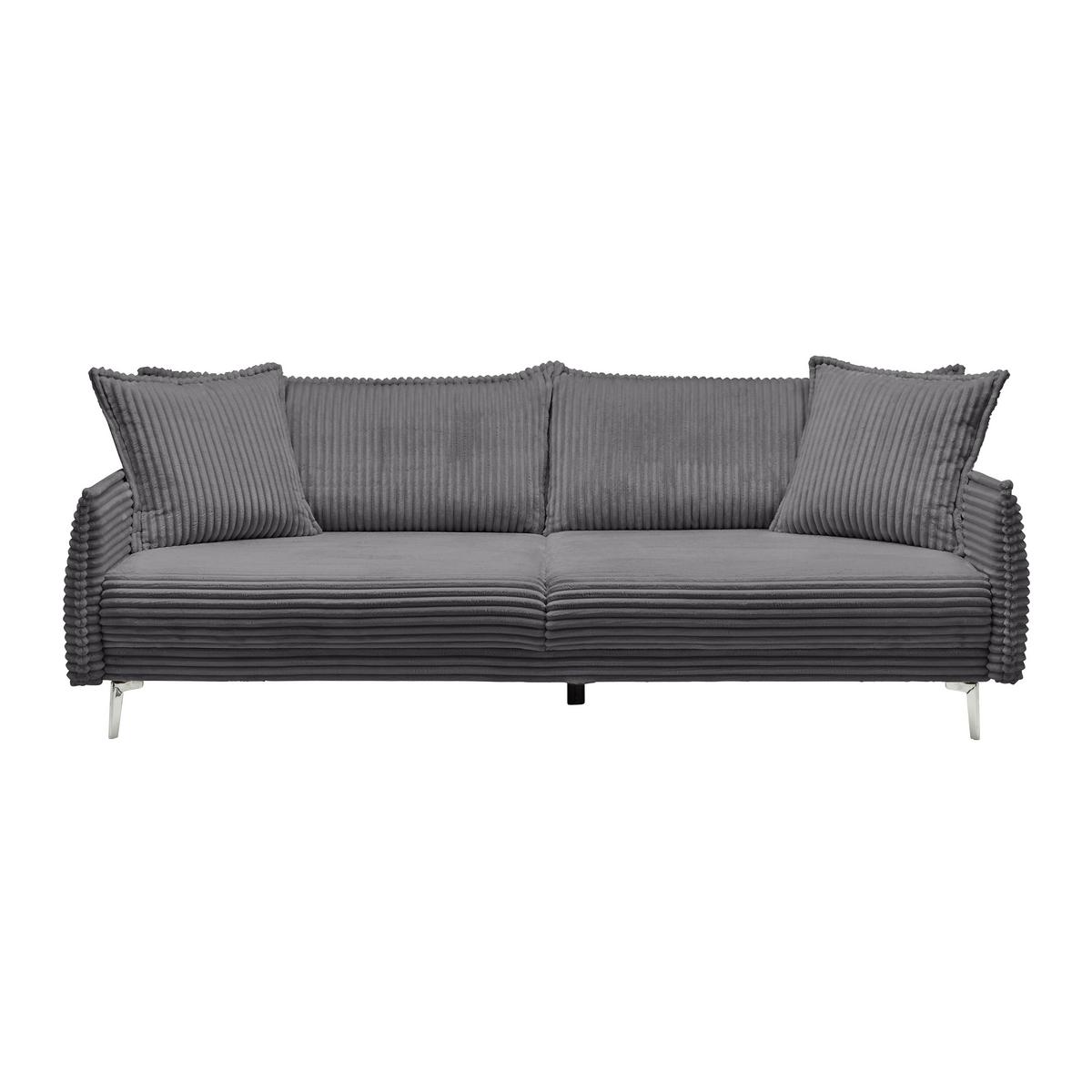Mega Sofa Kiss - tamno siva/boje kroma, Moderno, drvo/metal (241/90/117cm) - Mömax