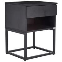 SZAFKA NOCNA AMSTERN S02 BLACK - czarny, Modern, materiał drewnopochodny/metal (40/55/35cm) - Livetastic