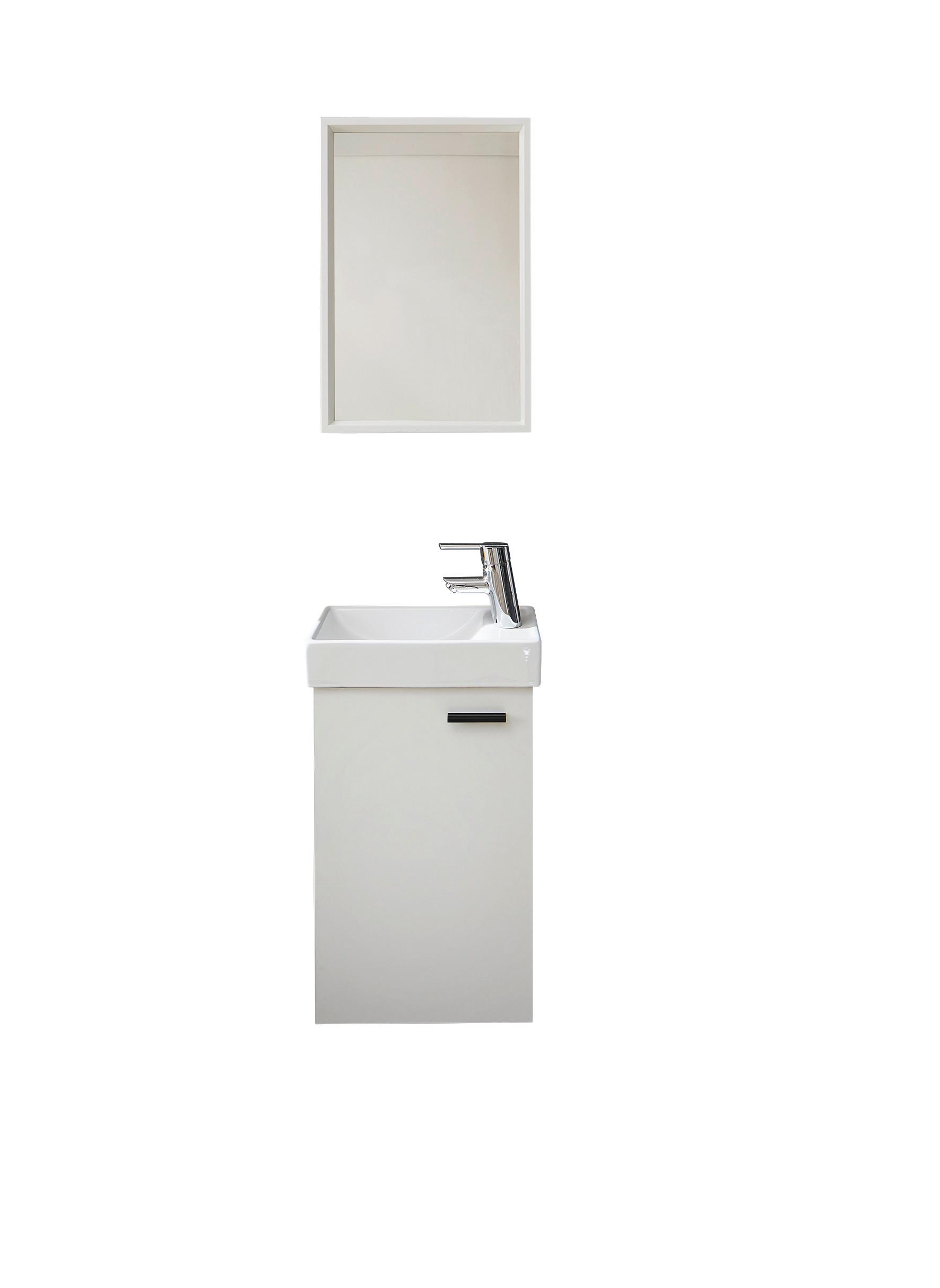 Gästebad Amy in Weiß - Weiß, MODERN, Glas/Holzwerkstoff (41/165/23cm) - Mömax