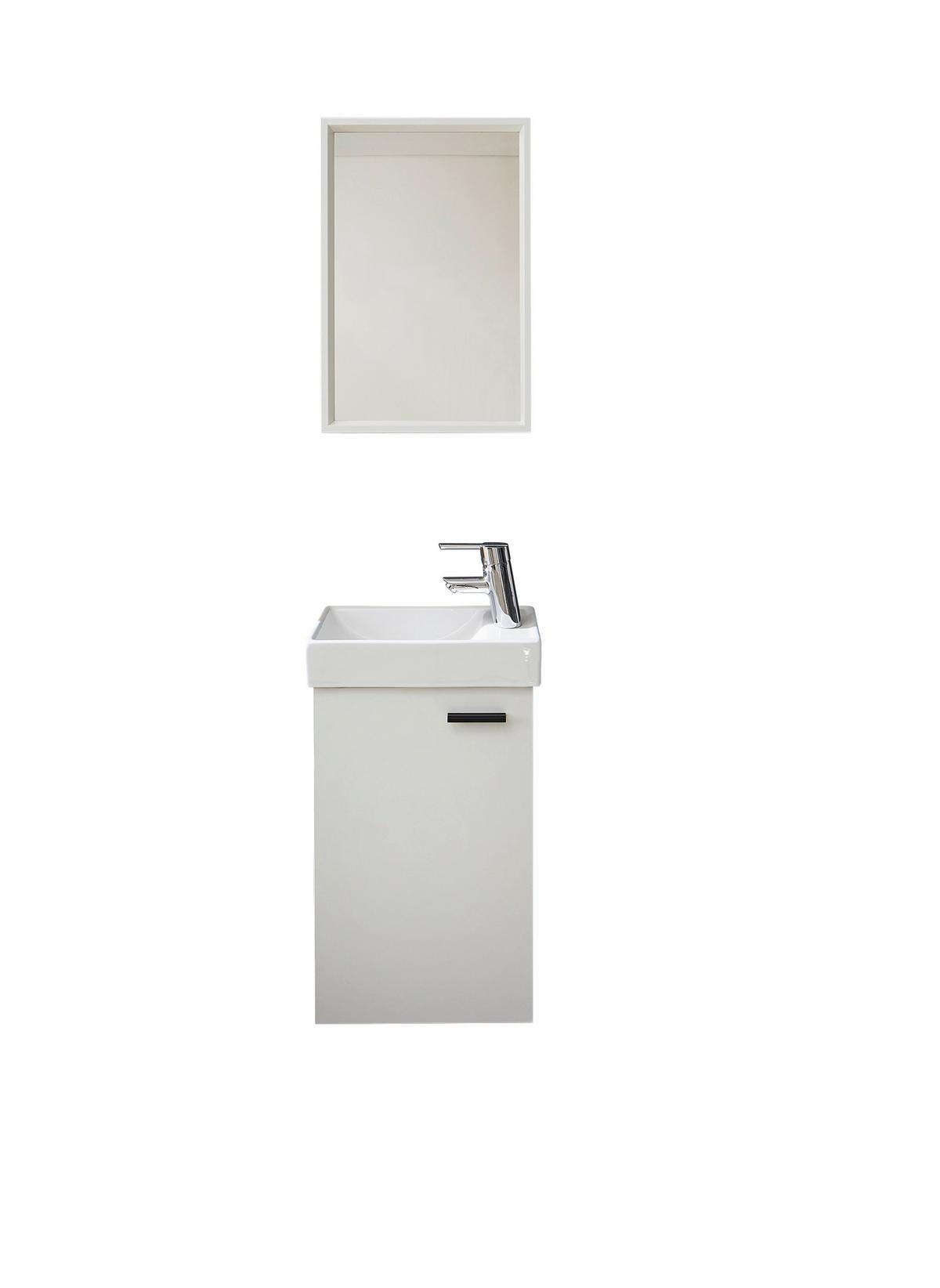 Gästebad Amy in Weiß - Weiß, MODERN, Glas/Holzwerkstoff (41/165/23cm) - Mömax
