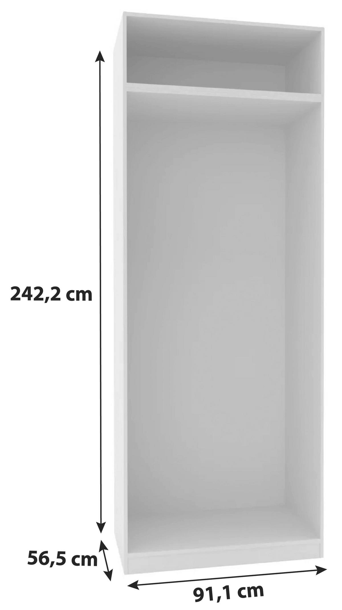 Corp dulap de haine cu 2 uși Unit - alb, Modern, material pe bază de lemn (91,1/242,2/56,5cm) - Ondega