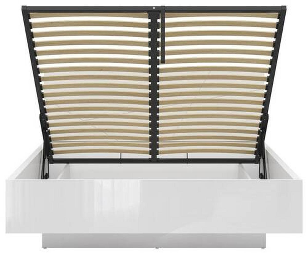 Bett Forn ca. 160x200 cm Weiß Hochglanz - Weiß Hochglanz, MODERN, Holzwerkstoff (160/200cm) - MID.YOU