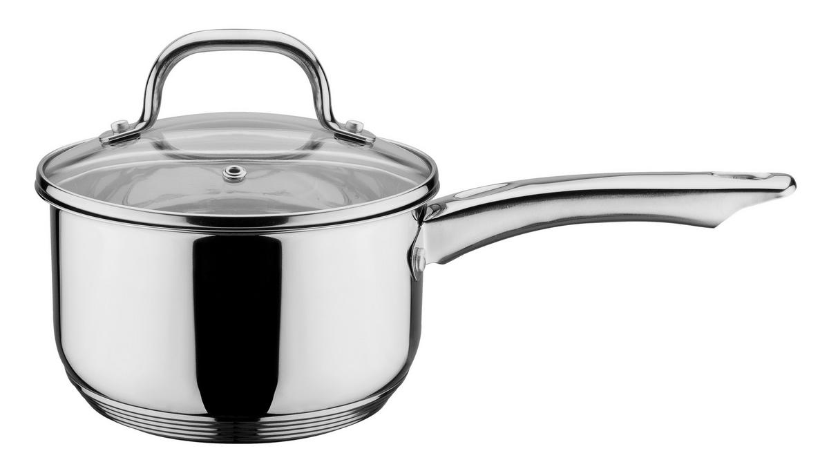 Set Posod Trentino, 5-Delni - barve nerjavečega jekla/prozorno, Basics, kovina/steklo - GSW