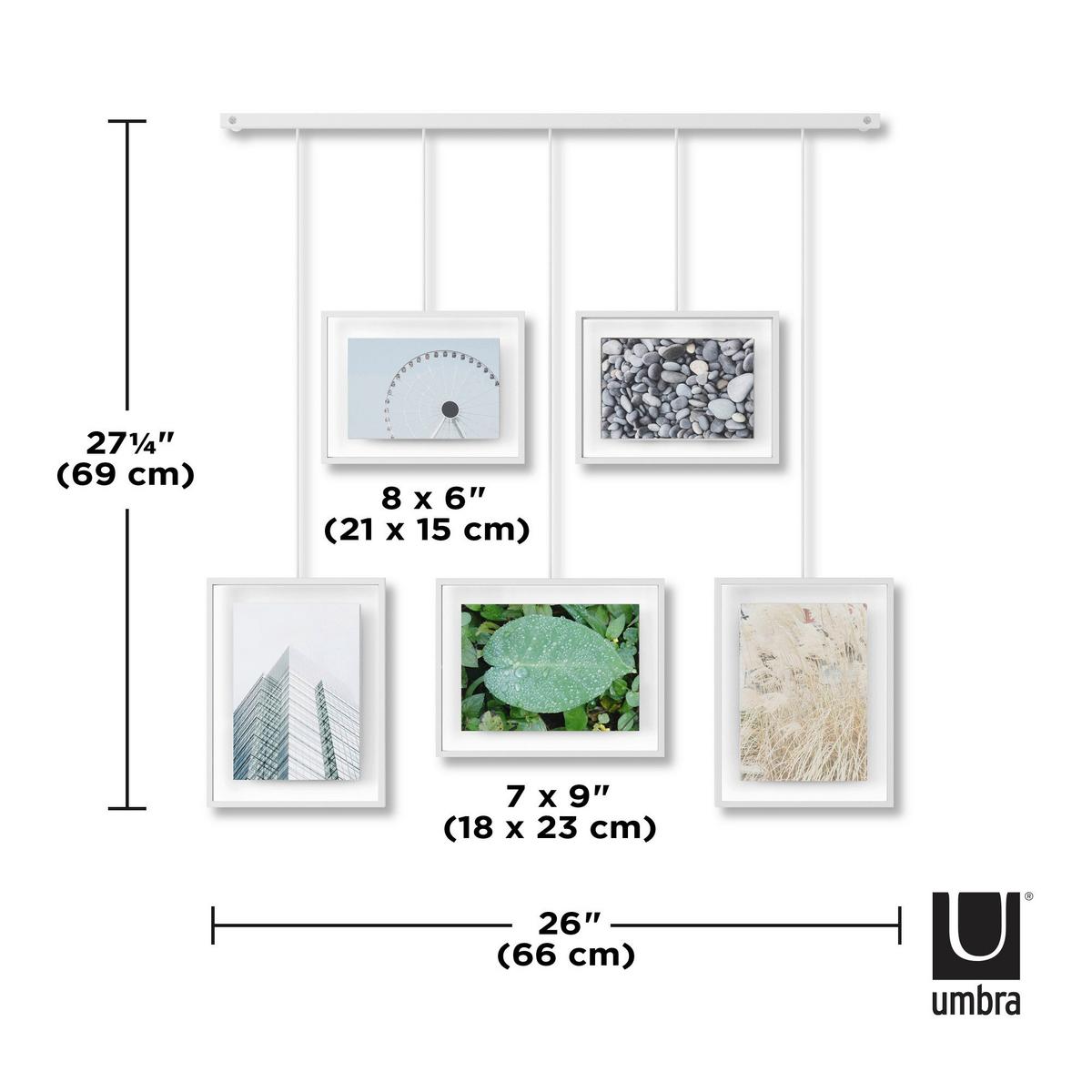 Collagen-Bilderrahmen Weiß - Weiß, Design, Glas/Metall (79,4/3,18/69,5cm) - Umbra
