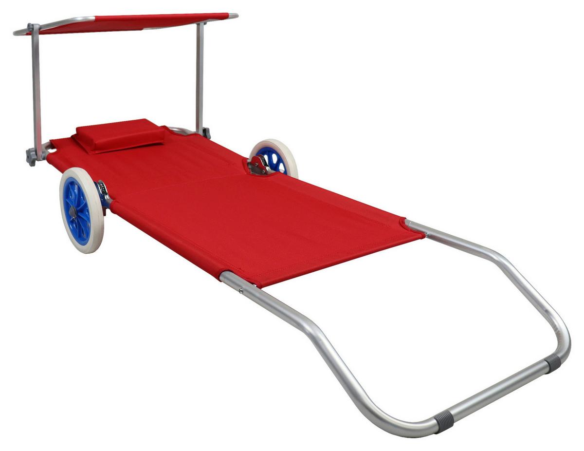 Vrtni Ležalnik Bindox, Rdeča - rdeča, Basics, kovina/tekstil (165/16/65cm) - Gardenson