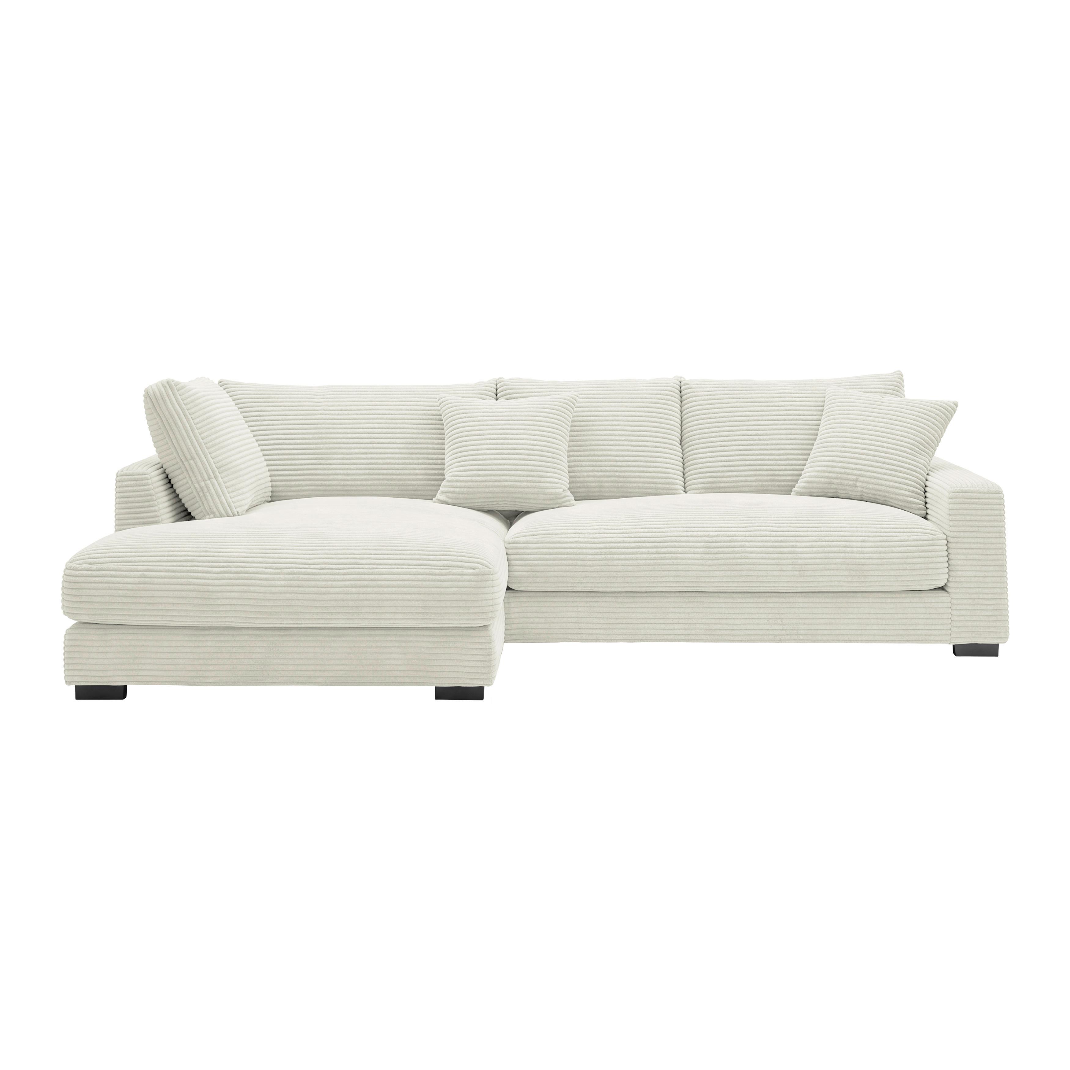 Ecksofa Pedro Creme - Creme/Schwarz, MODERN, Kunststoff/Textil (190/300cm) - Mömax