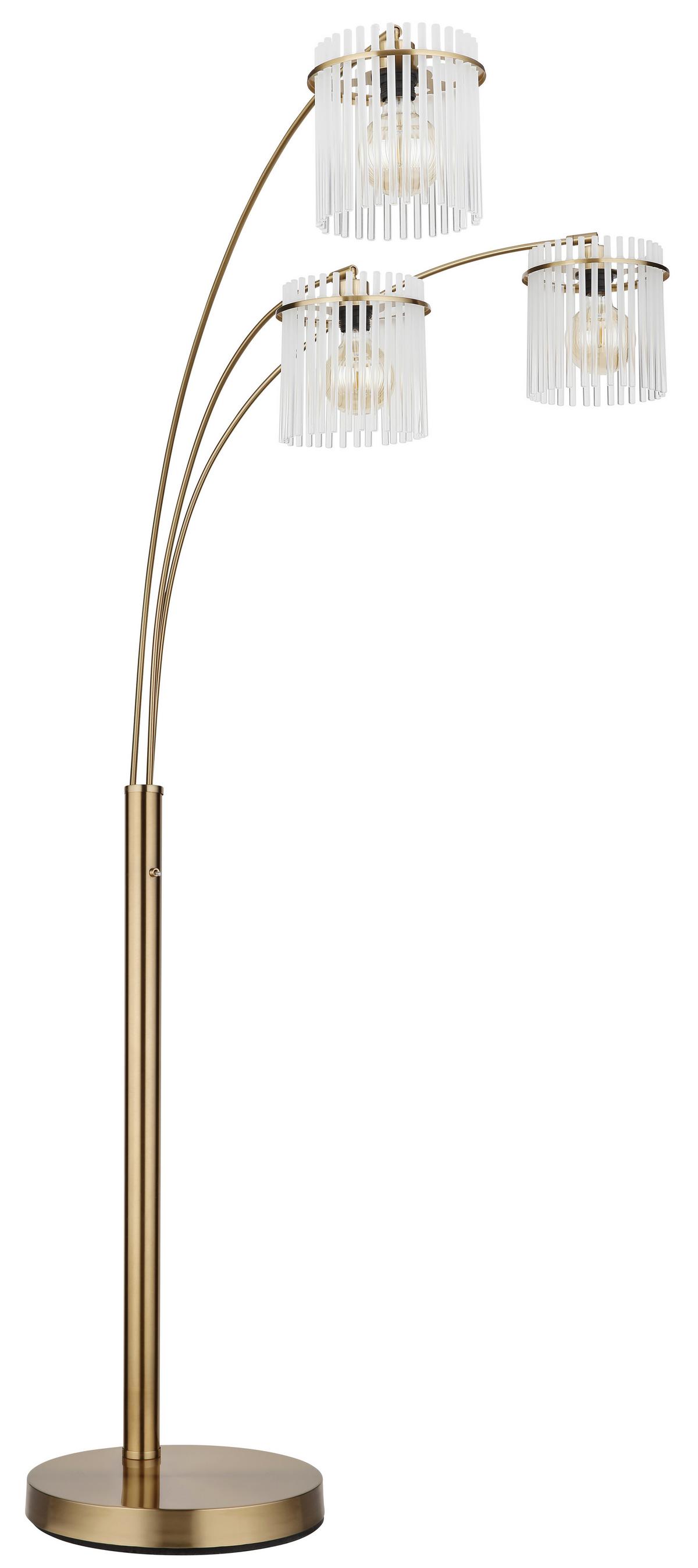 STEHLEUCHTE 15698-3SM GORLEY - Klar/Weiss, Trend, Glas/Kunststoff (100/160/180cm) - Globo