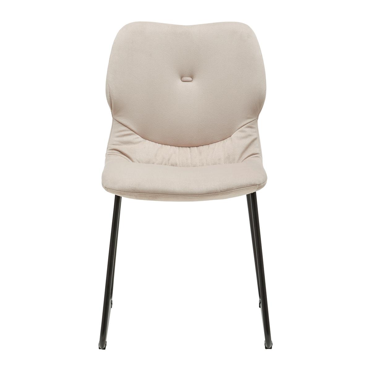 KRZESŁO ALICA - beżowy/czarny, Modern, metal/drewno (46/83/57cm) - Bessagi Home