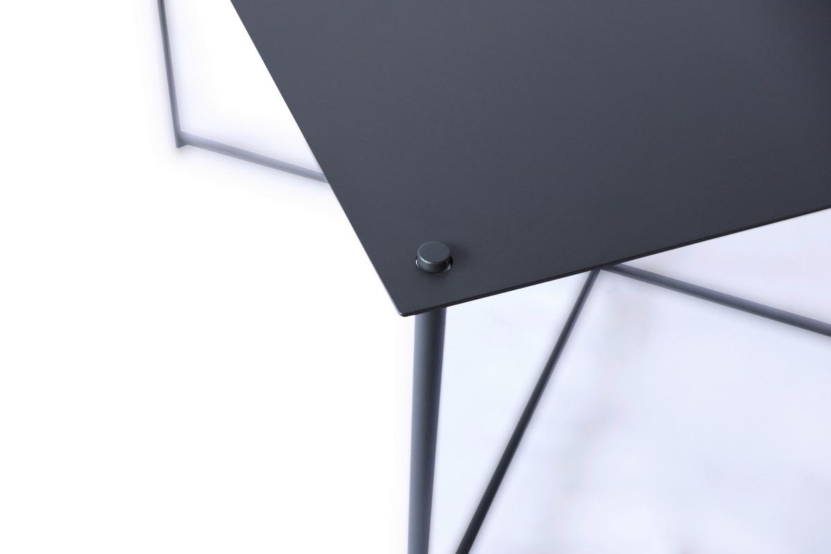 STOLIK KAWOWY BARRY -EXKLUSIV- - antracytowy, Design, metal (70/70/42cm) - Xora