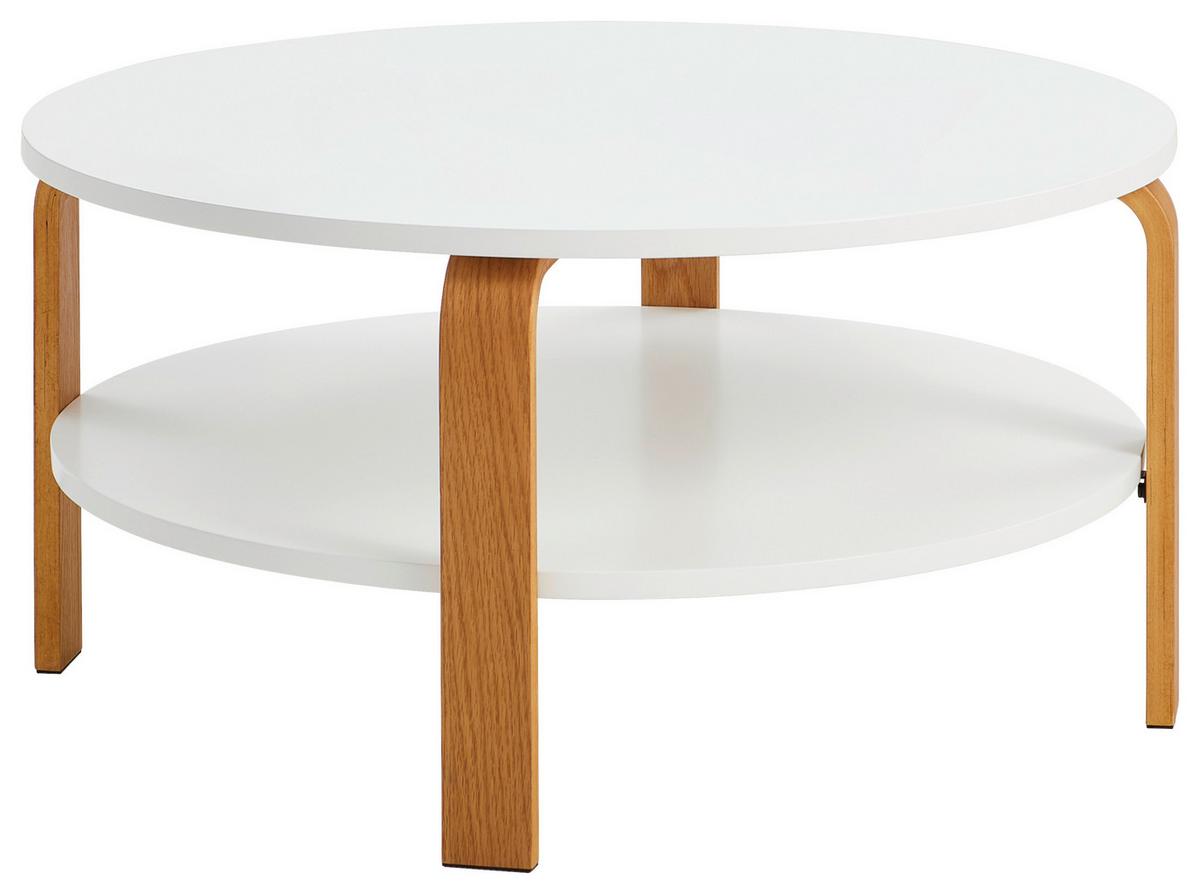 STOLIK KAWOWY TYREN001 - kolor dębowy/biały, Design, materiał drewnopochodny/drewno (80/80/40cm)