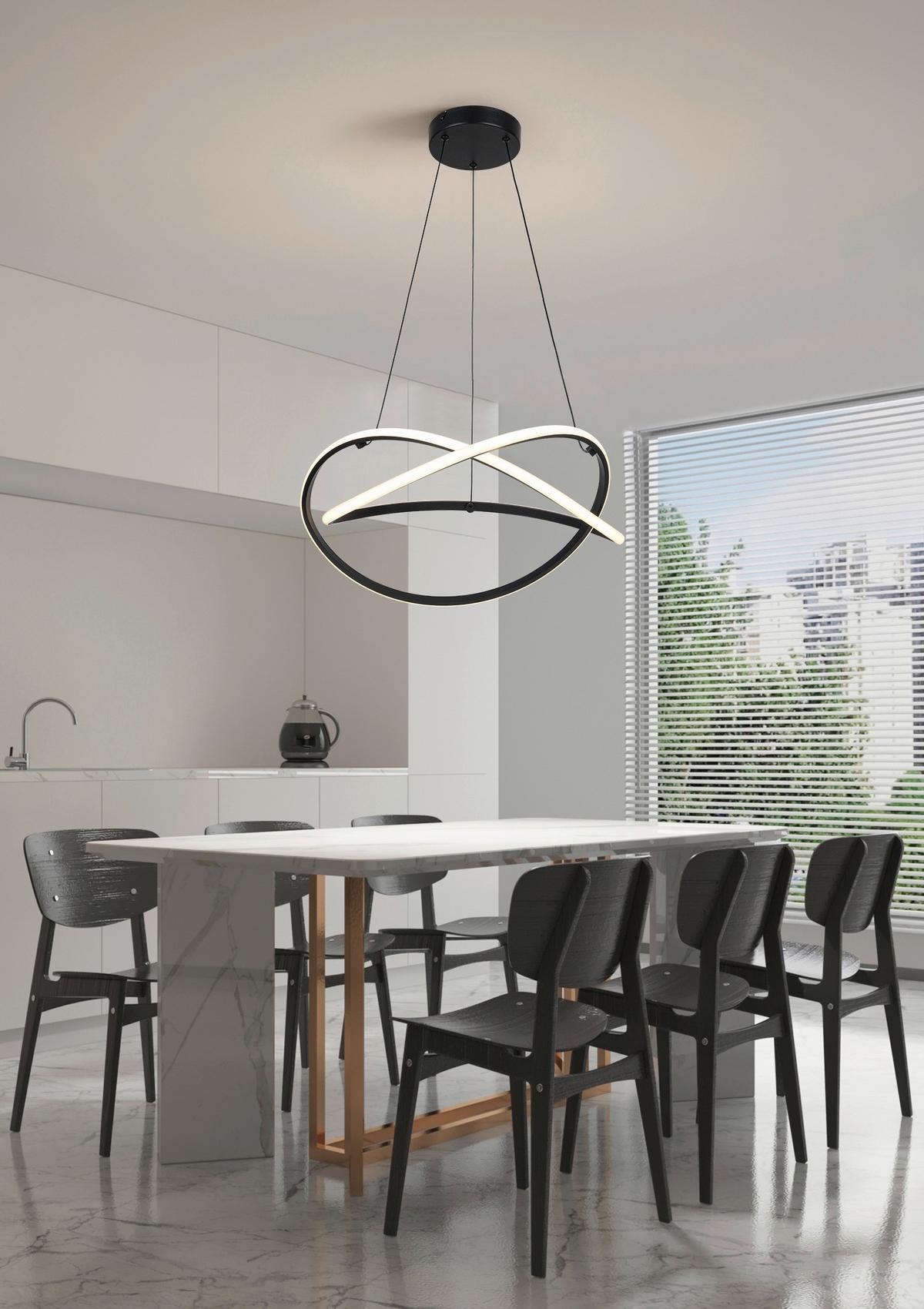 LAMPA WISZĄCA TESSA - czarny/biały, Trend, tworzywo sztuczne/metal (47/120cm) - Collet's Monde