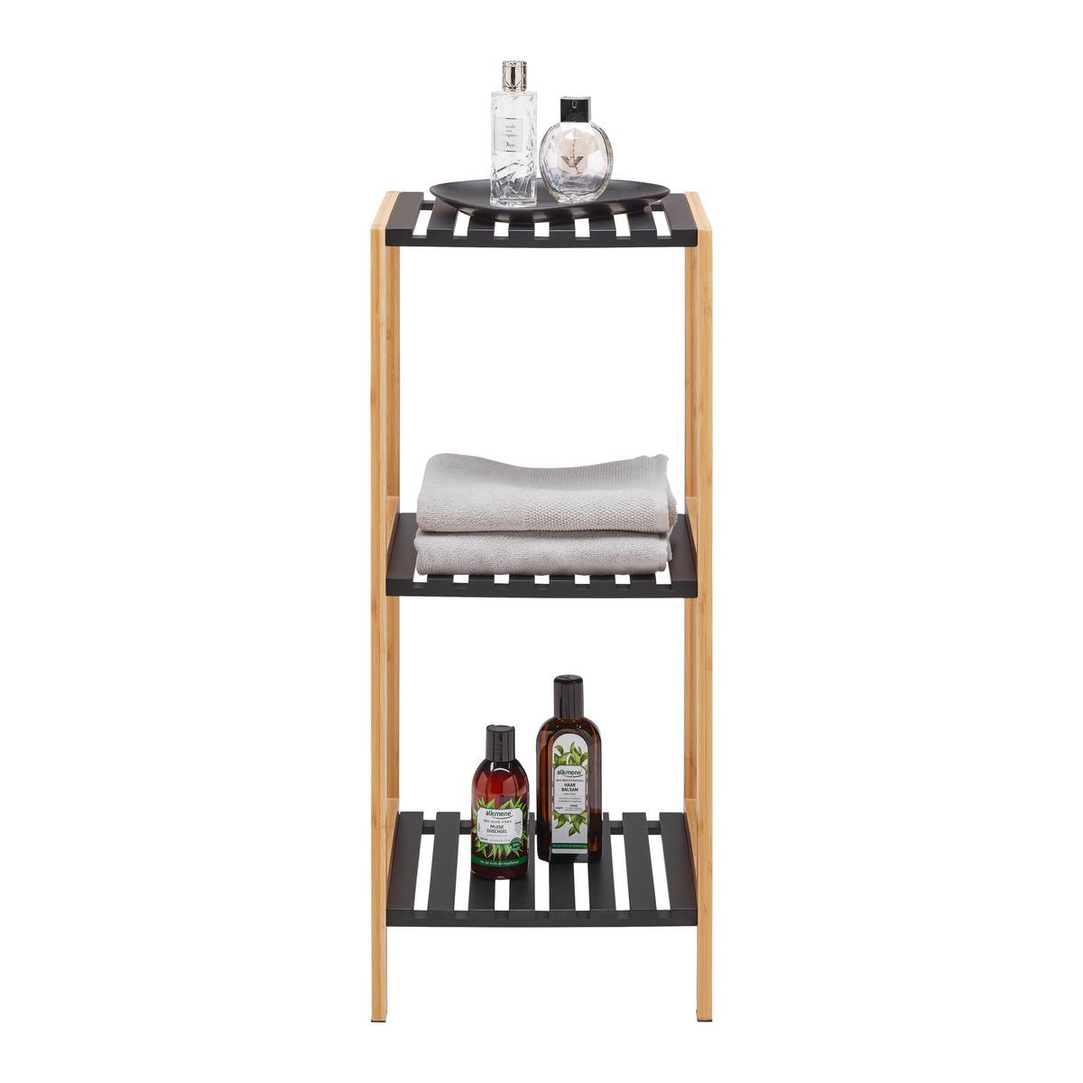 Polica Elsa - prirodne boje/crna, Moderno, drvni materijal/prirodni materijali (34/79/33cm) - Modern Living