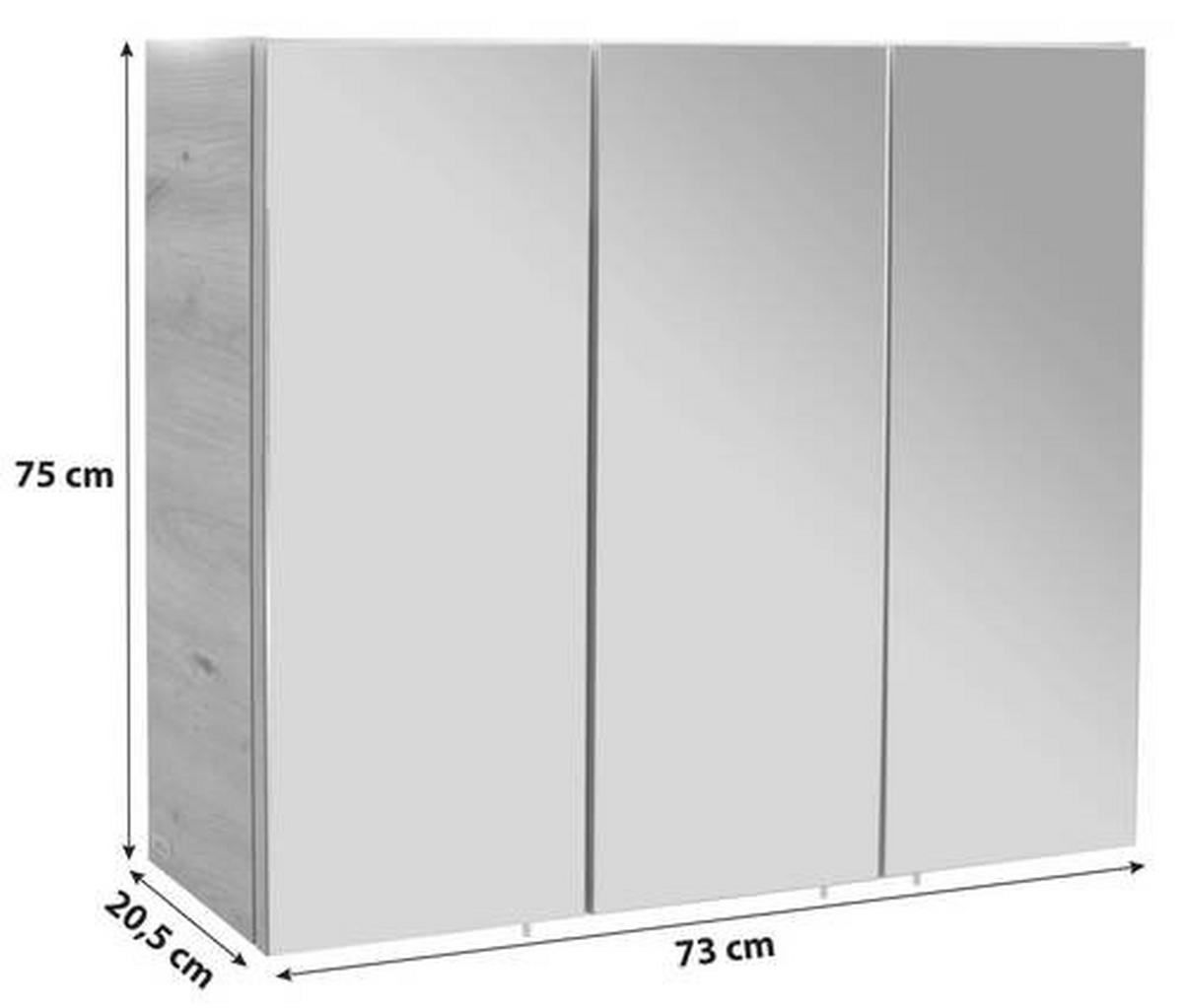 Omara Z Ogledalom Avensis 312 - barve hrasta/prozorno, Moderno, steklo/leseni material (75/73/20,5cm) - Mömax