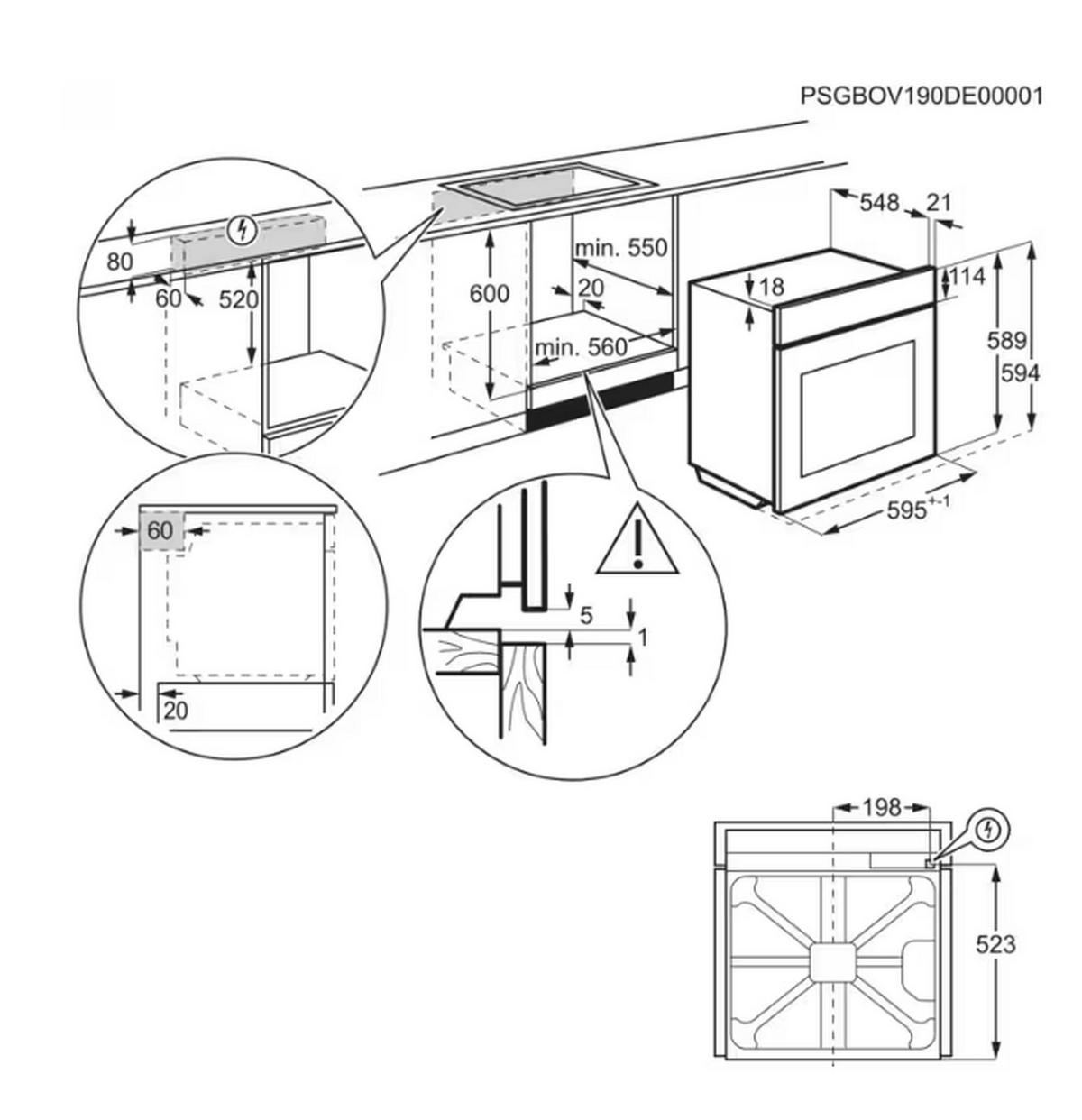 Backofen BP3100B - Schwarz, MODERN, Glas/Metall (59,6/59,4/56,9cm) - AEG