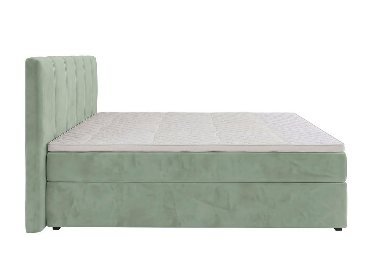 Boxbett Dana Salbeigrün ca. 160x200cm - Salbeigrün/Schwarz, Kunststoff/Textil (160/200cm) - Based