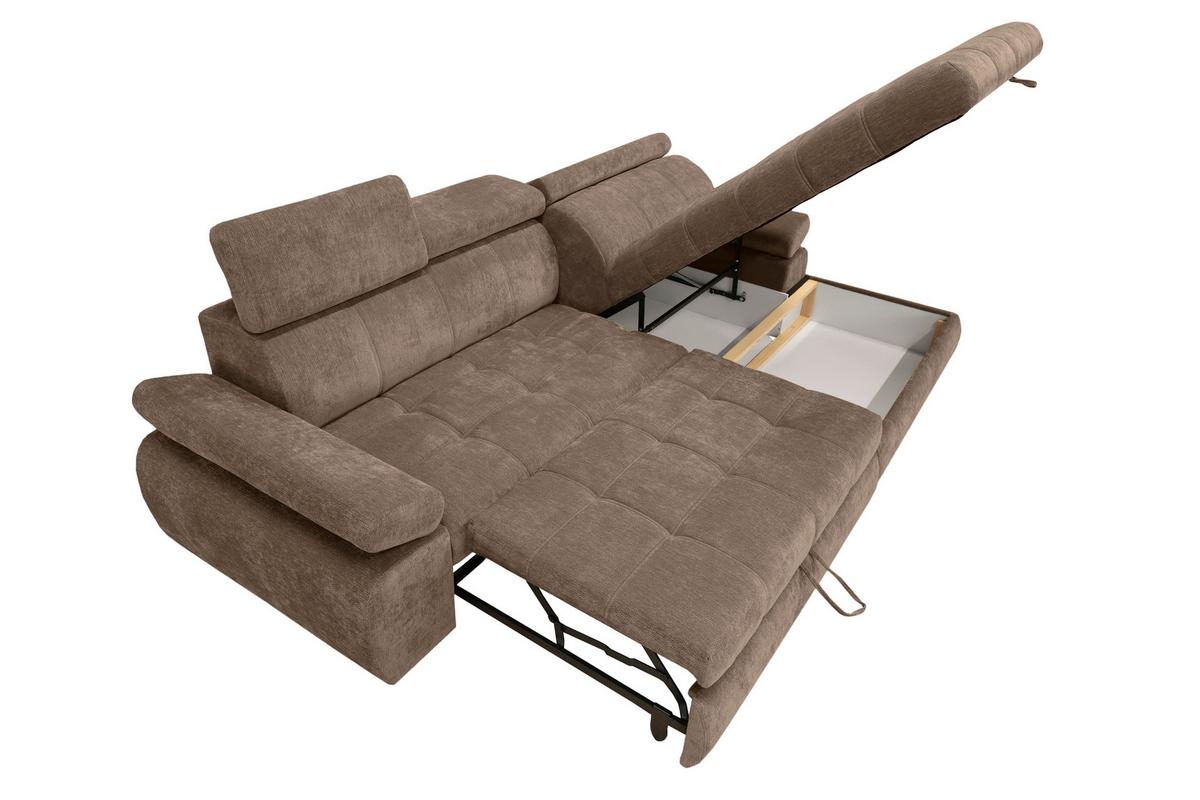 Kutna Garnitura Vegas - smeđa/crna, Design, drvo/tekstil (294/173cm) - Modern Living