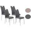 StuhL-Set Andrea Grau 4er-Set - Chromfarben/Weiß, MODERN, Textil/Metall (43/100/64cm) - MID.YOU