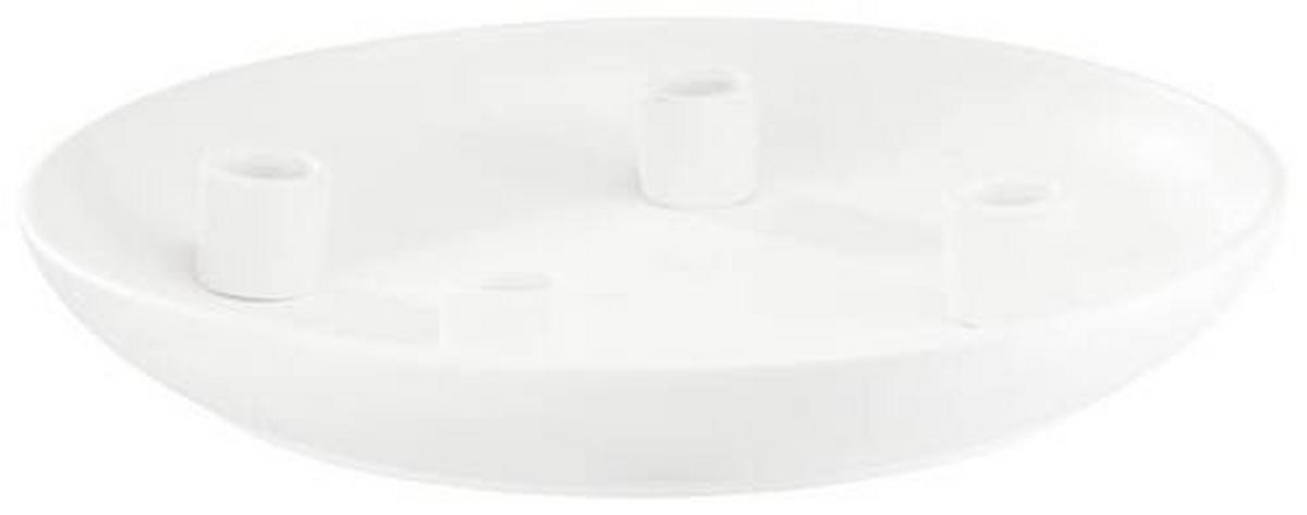 Gyertyatartó Fourth - fehér, Modern, kerámia (31/3,7cm) - Premium Living