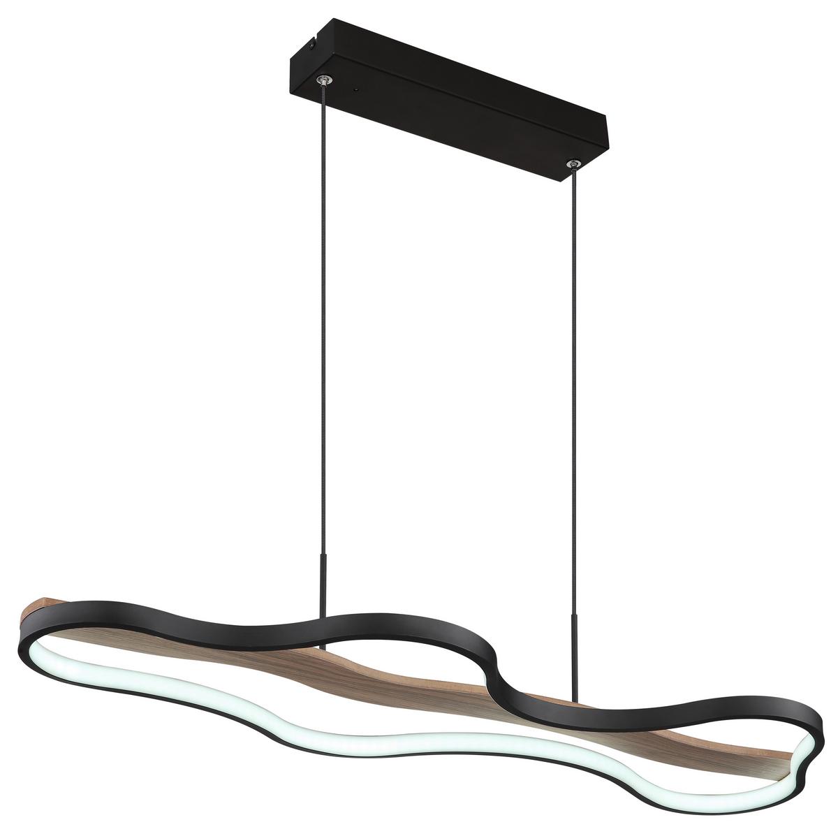 Viseča Led-svetilka Bezzy, S Sijalko - črna/temno rjava, Design, kovina/umetna masa (80,6/29/150cm) - Globo