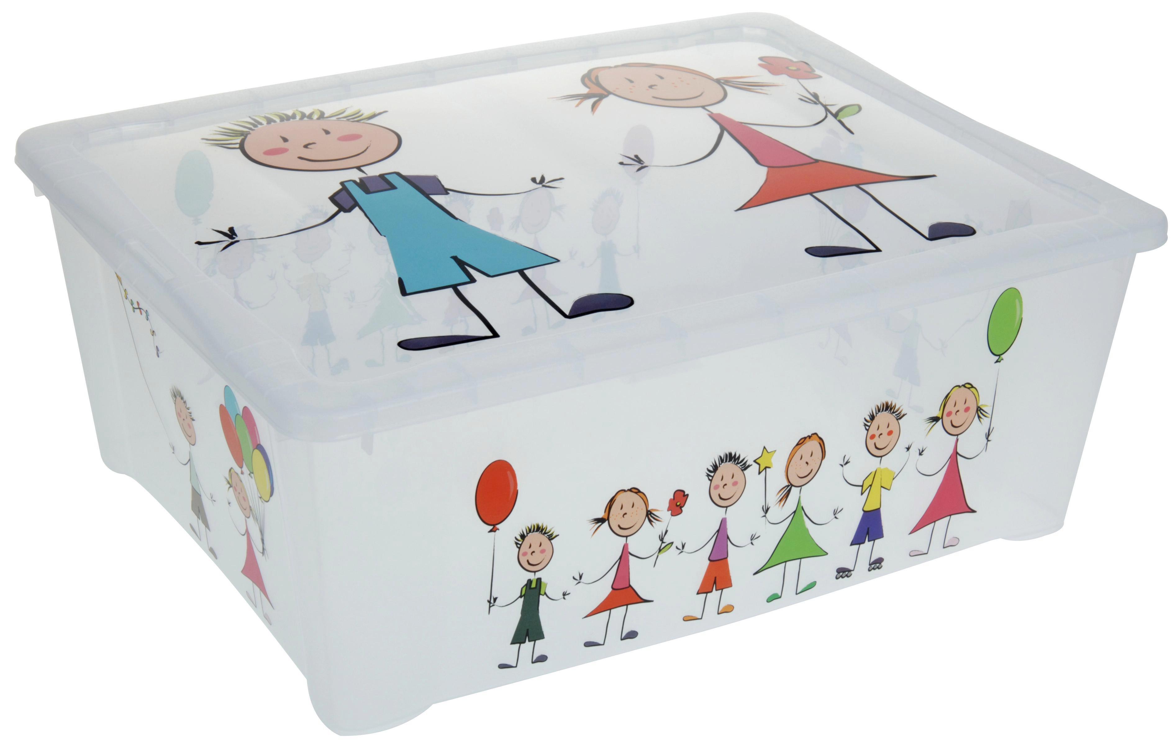 Box mit Deckel Kiddys Weiß - Weiß, Kunststoff (42/35/15cm)