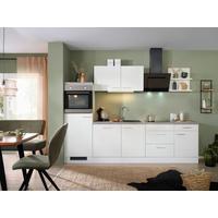 Küchenblock inkl. 5 E-Geräte NEO in Weiß, mit Geräten - Weiß, MODERN, Holzwerkstoff (280cm) - FlexWell
