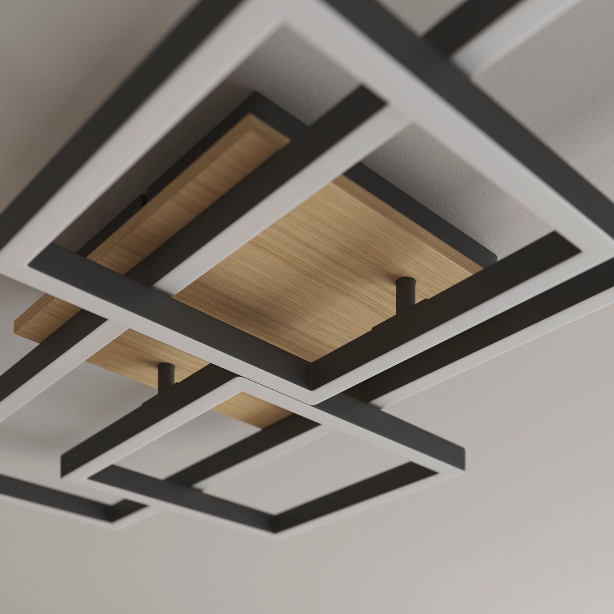 LAMPA SUFITOWA LED WORCESTER - brązowy, Basics, tworzywo sztuczne/metal (70/38/7,5cm) - Novel