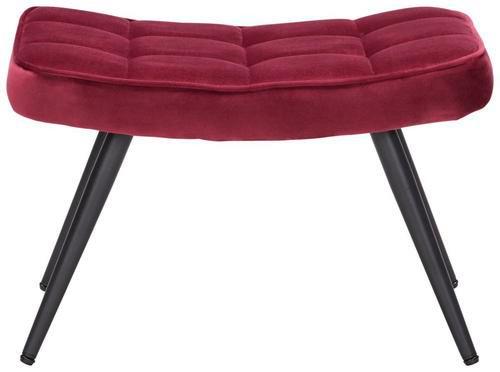 Hocker aus Samt in Rot - Rot/Schwarz, Modern, Textil/Metall (39/39/59cm) - Mömax