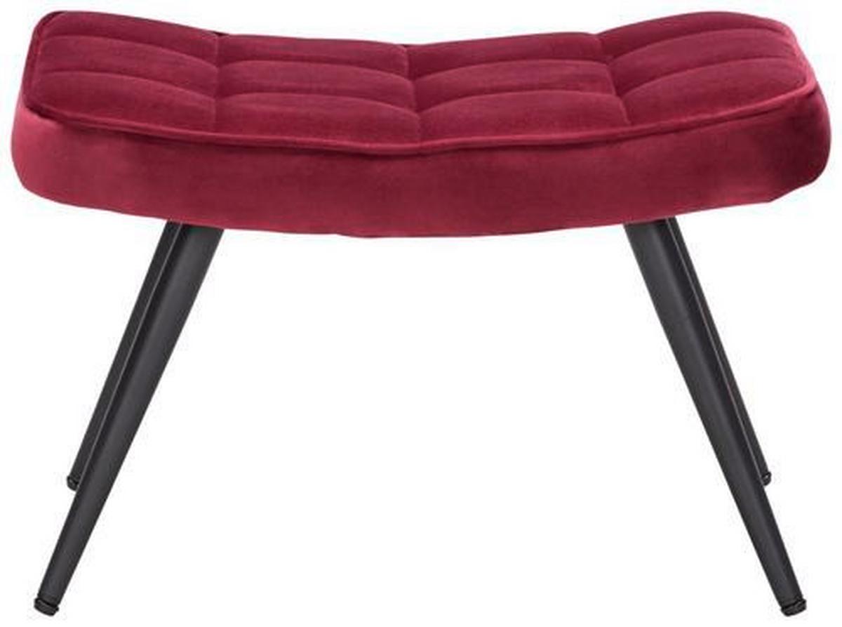 Hocker aus Samt in Rot - Rot/Schwarz, Modern, Textil/Metall (39/39/59cm) - Mömax