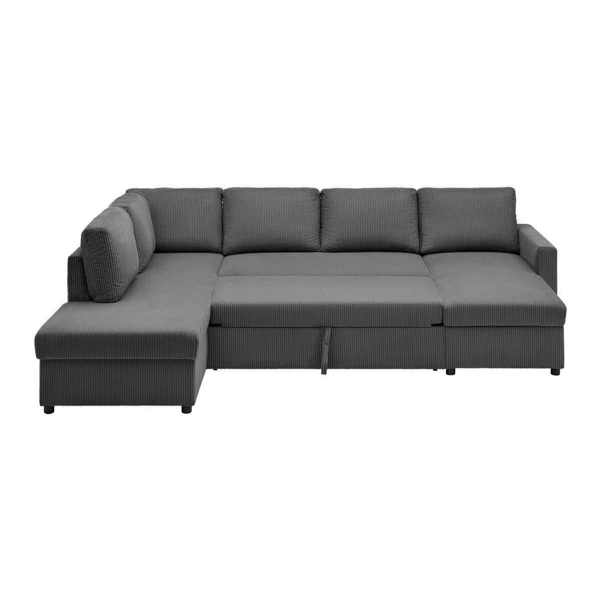 Sarokkanapé Martina - antracit, Modern, faalapú anyag/textil (204/89cm) - Mömax
