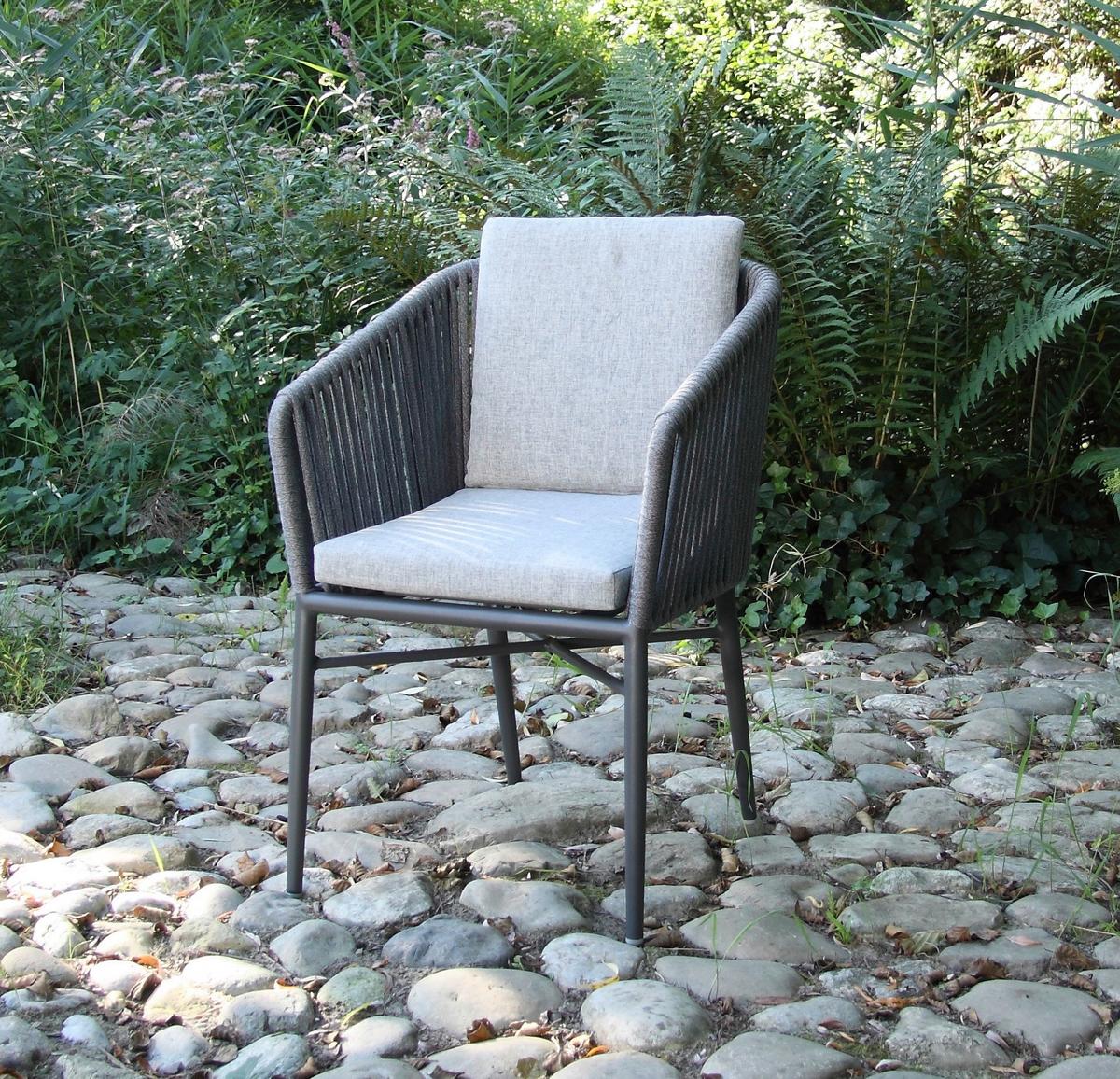 Vrtna Garnitura Atacama - barva tikovine/siva, Basics, kovina/umetna masa (180/90/76cm) - Gardenson
