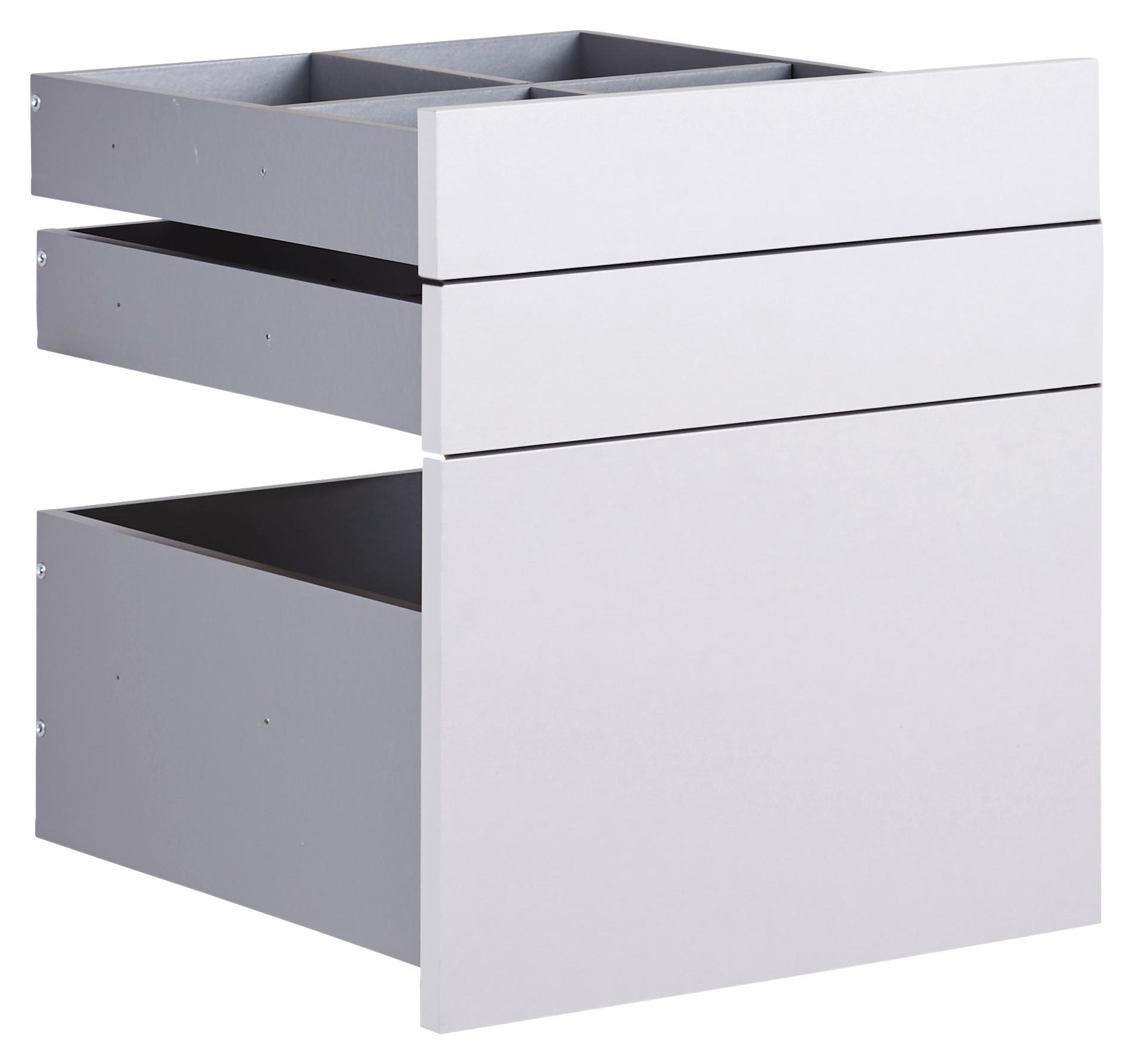 Schubladenset Unit in Hellgrau - Hellgrau, Modern, Holzwerkstoff (45,3/50,3/47cm) - Based