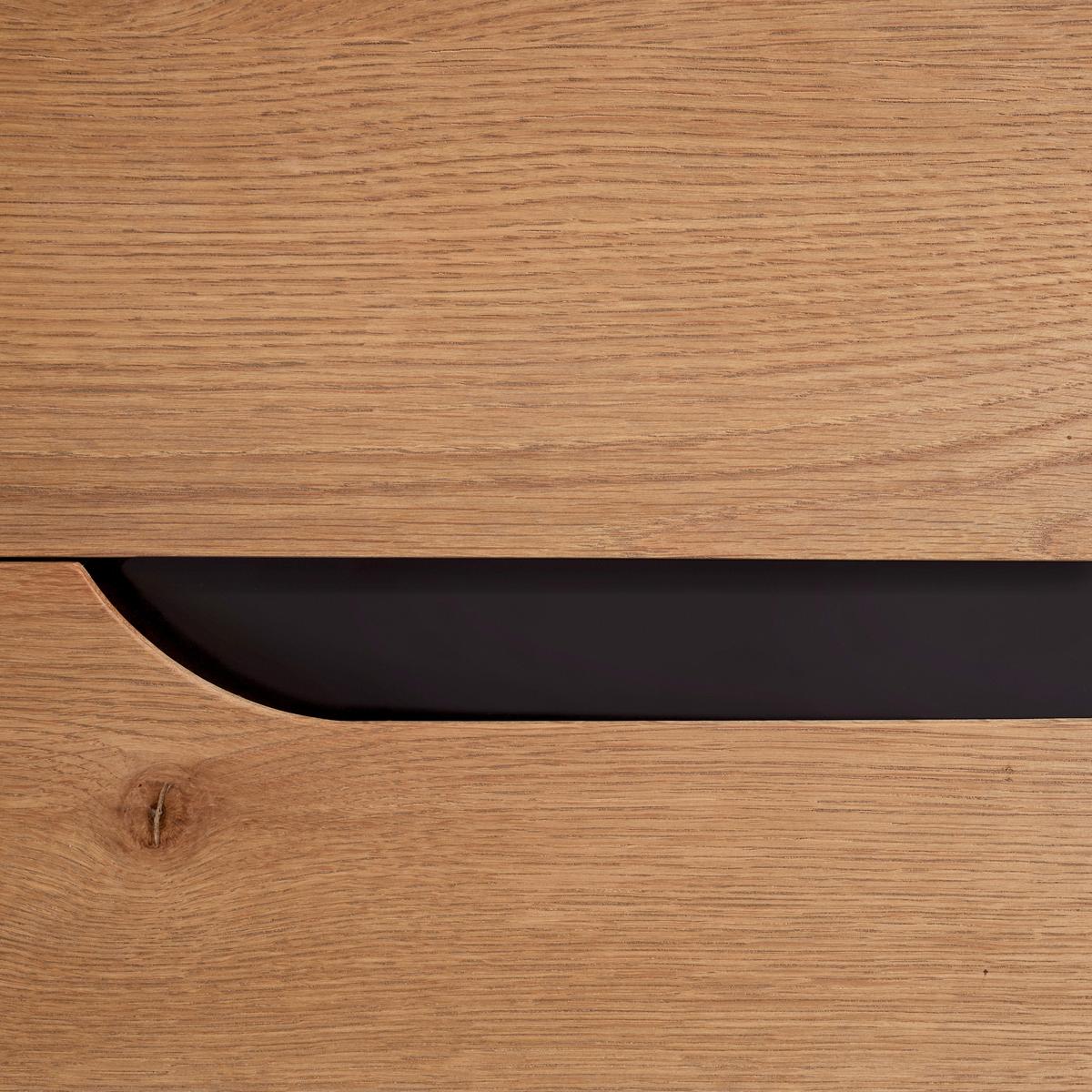 Sideboard Juno Eichenfarbe/ Schwarz Echtholz - Eichefarben/Schwarz, MODERN, Holz/Metall (150/78/47cm) - Bessagi Home