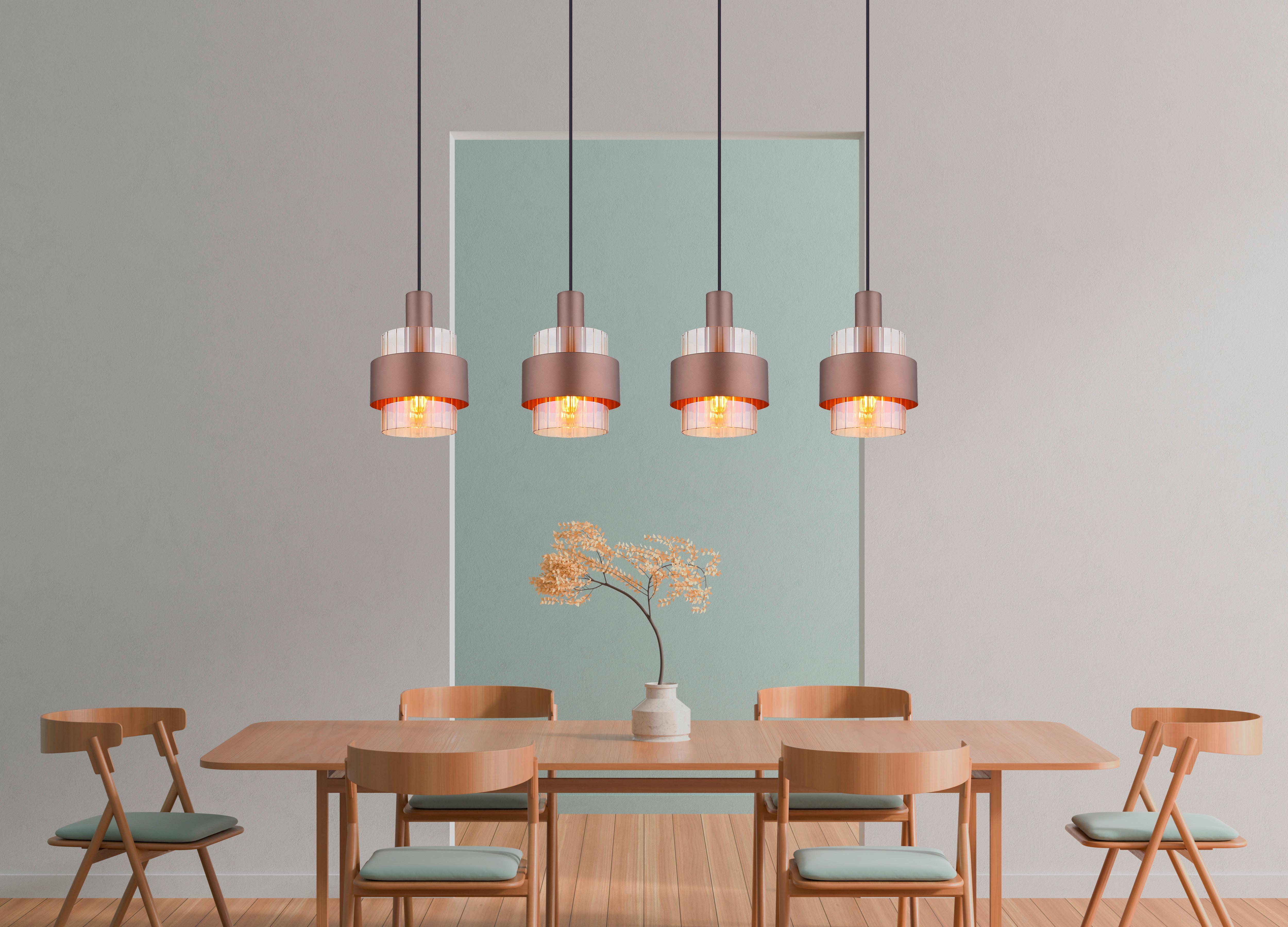 Viseća Svjetiljka Brončana Boja - narančasta/brončane boje, Design, staklo/metal (110/18,5/150cm) - Globo