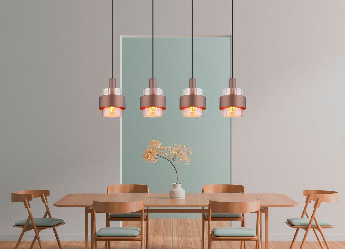 Viseća Svjetiljka Brončana Boja - narančasta/brončane boje, Design, staklo/metal (110/18,5/150cm) - Globo