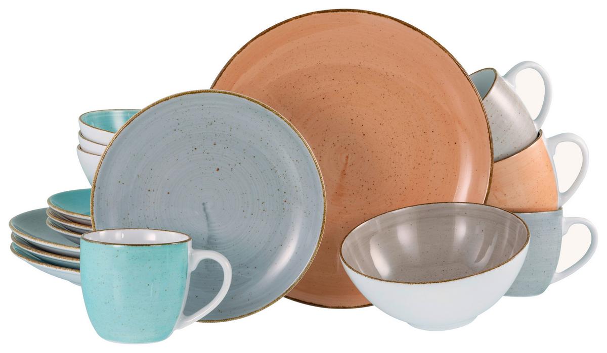 Kombinirani Servis Vintage Nature Bunt, 16-Delni - večbarvno, Basics, keramika - Creatable