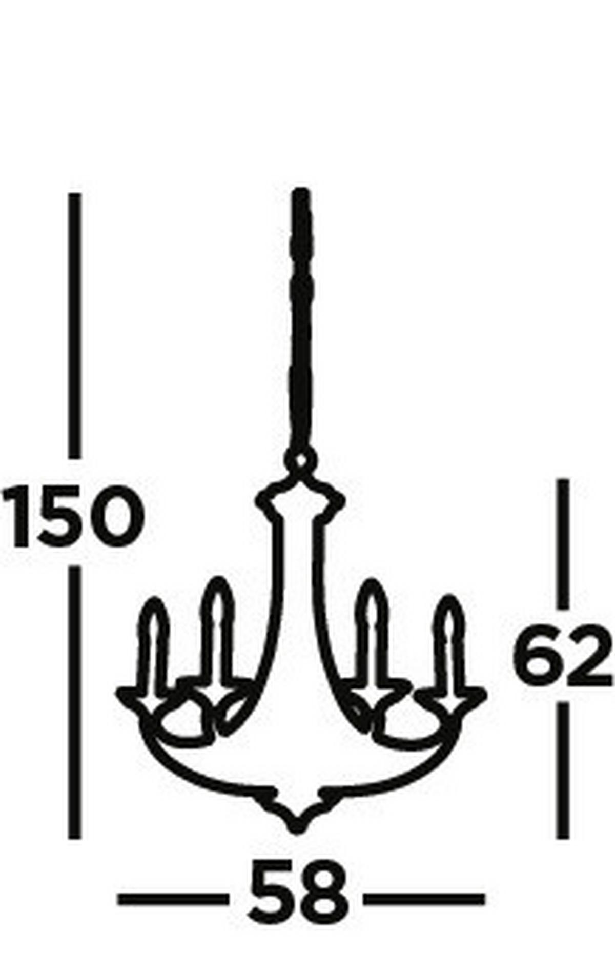 Függőlámpa Belfry 5lt 1845-5bz - barna/bronzszínű, Trend, fém (58/58/62cm)