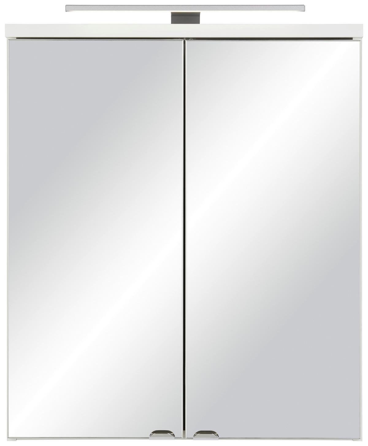 Spiegelschrank in Weiß - Klar/Chromfarben, MODERN, Glas/Holzwerkstoff (60/70/18cm) - Mömax