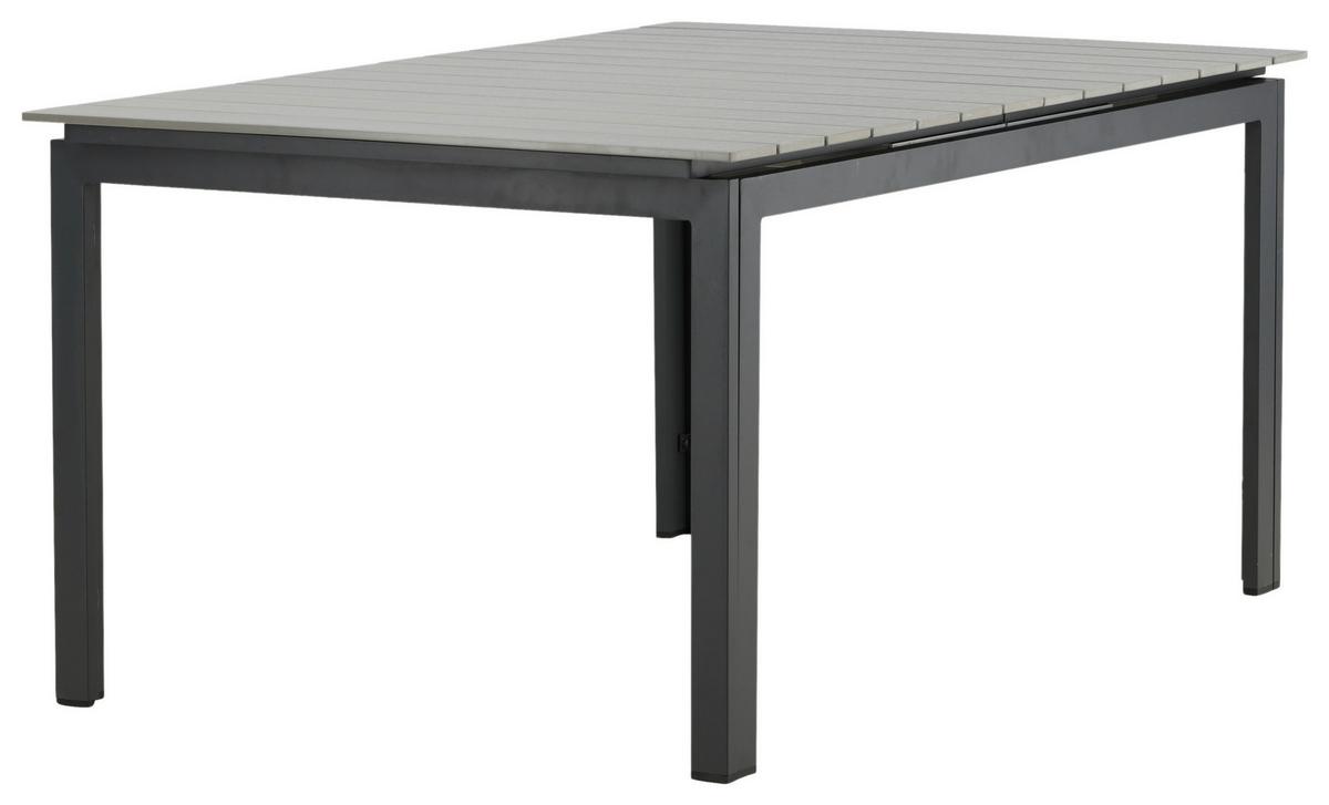 Gartentisch Levels ca. 160x100x75 cm Grau/Schwarz - Schwarz/Grau, KONVENTIONELL, Metall (160/100/75cm) - Gardenson