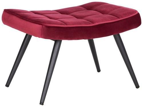Hocker aus Samt in Rot - Rot/Schwarz, Modern, Textil/Metall (39/39/59cm) - Mömax