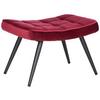 Hocker aus Samt in Rot - Rot/Schwarz, Modern, Textil/Metall (39/39/59cm) - Mömax