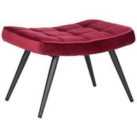 Hocker aus Samt in Rot - Rot/Schwarz, Modern, Textil/Metall (39/39/59cm) - Mömax