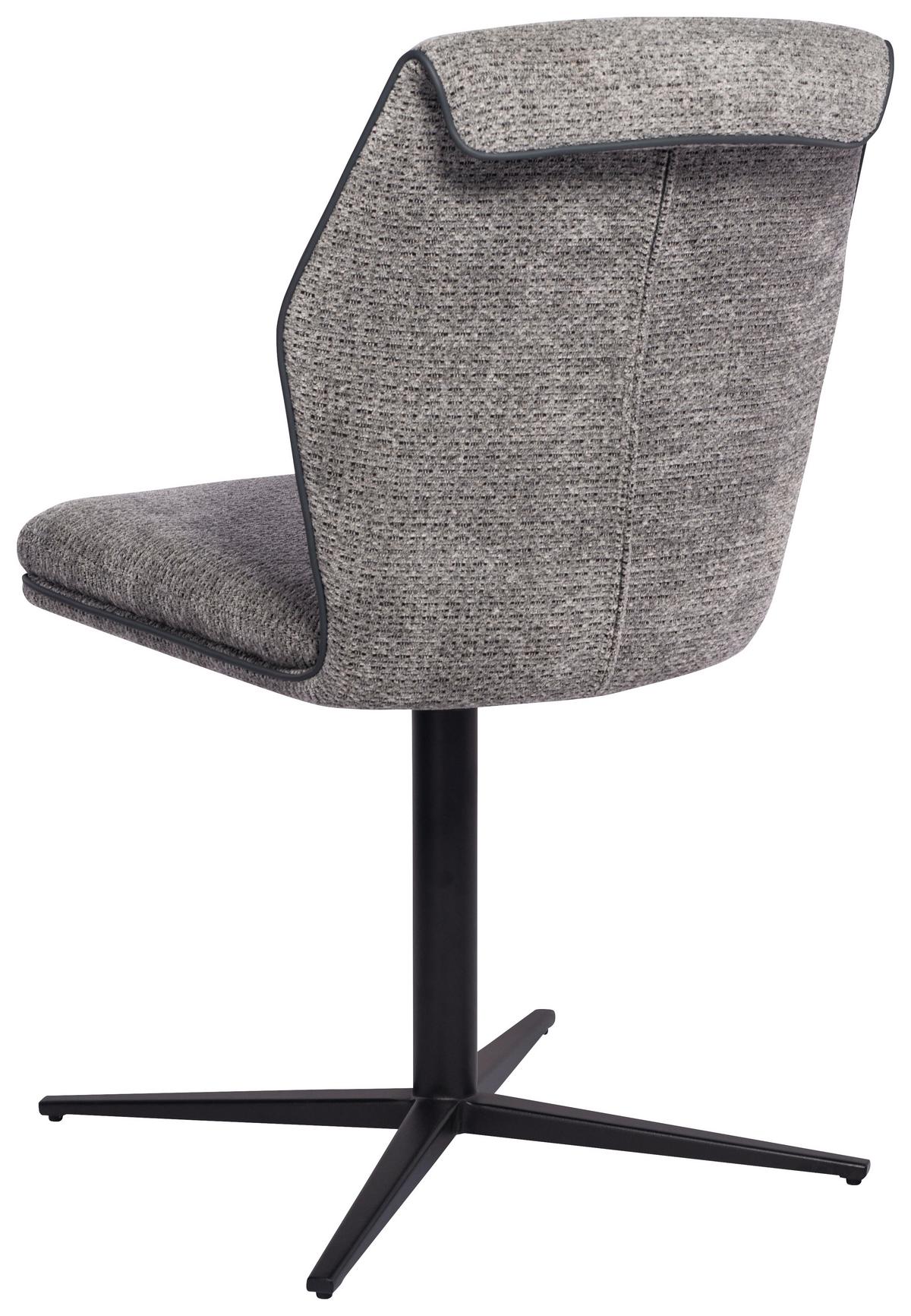 KRZESŁO LILLY - czarny/szary, Design, metal/tkanina (48/88/63cm) - Novel