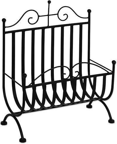 Suport ziare Hanne - negru, Modern, metal (37/40/18cm) - Zandiara