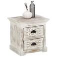 Kommode in Weiß - Messingfarben/Weiß, Holz/Holzwerkstoff (50/80/45cm) - Premium Living