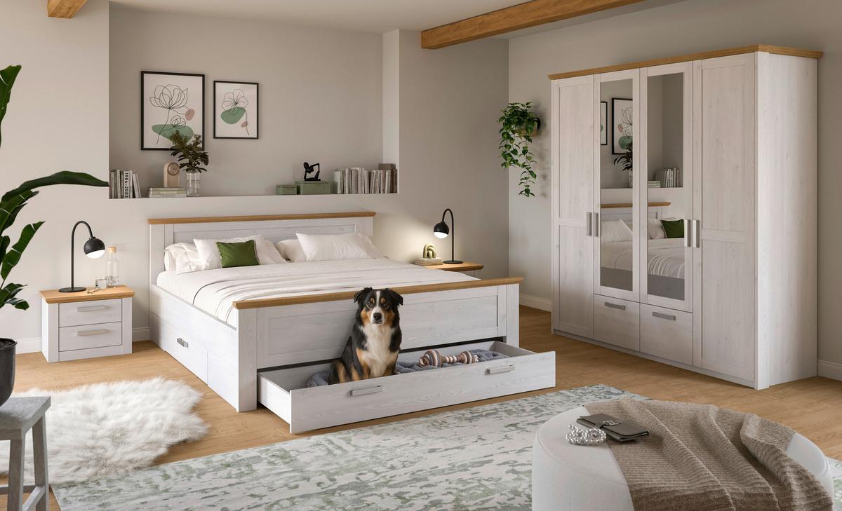 Schlafzimmer VERONA 4-teilig Lärchefarben, Eiche Artisan - Lärchefarben/Eiche Artisan, ROMANTIK / LANDHAUS, Holzwerkstoff - Livetastic